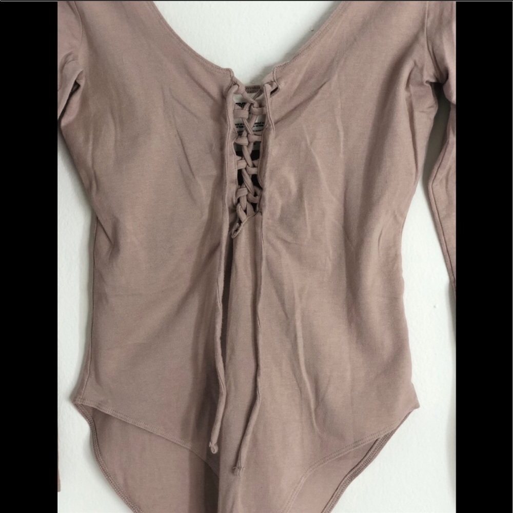 Victoria secret pink long sleeve bodysuit
